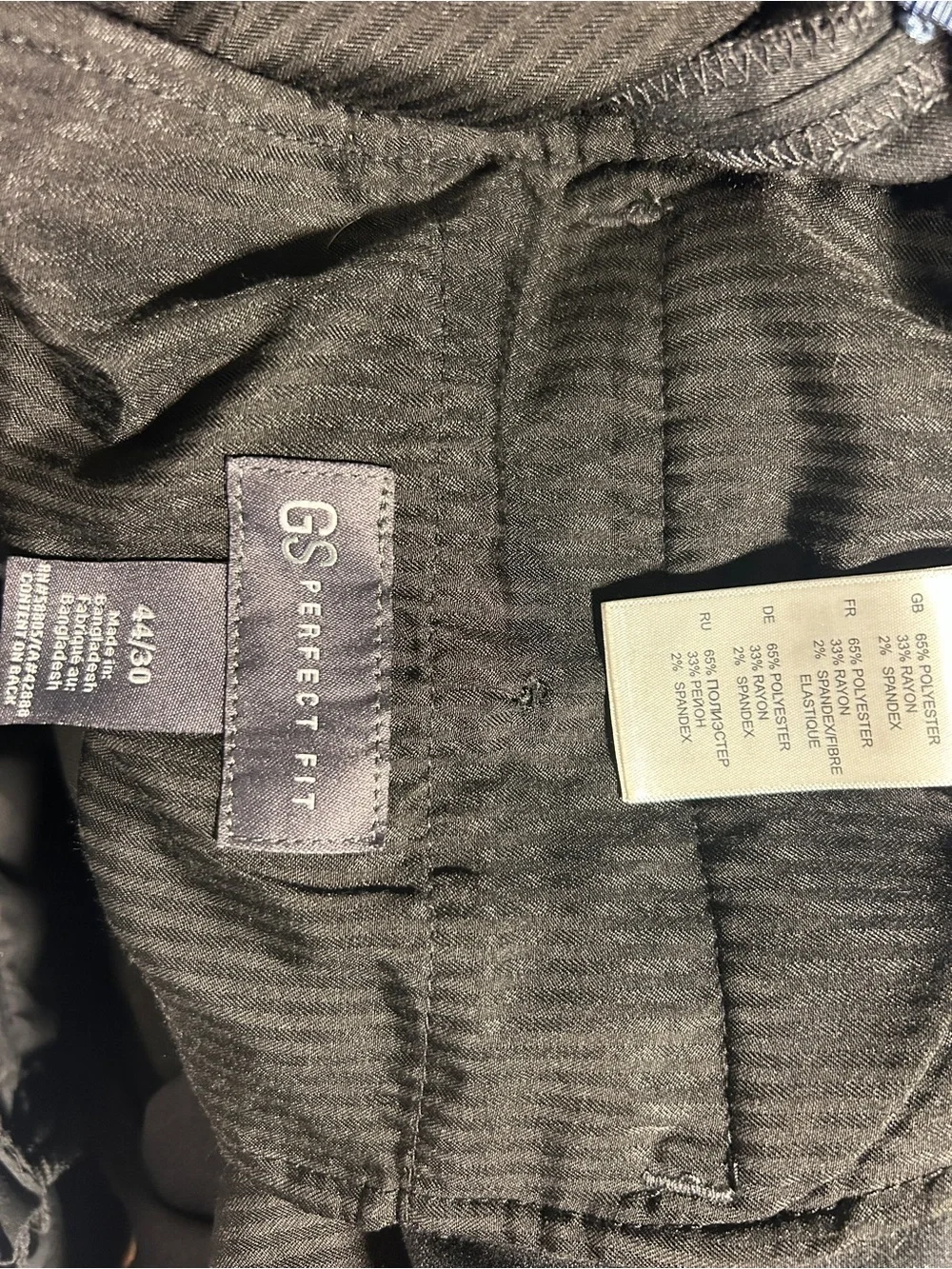 GS Gold Series Perfect Fit Dress Slacks Charcoal Gray Flat Front Pants 44x30